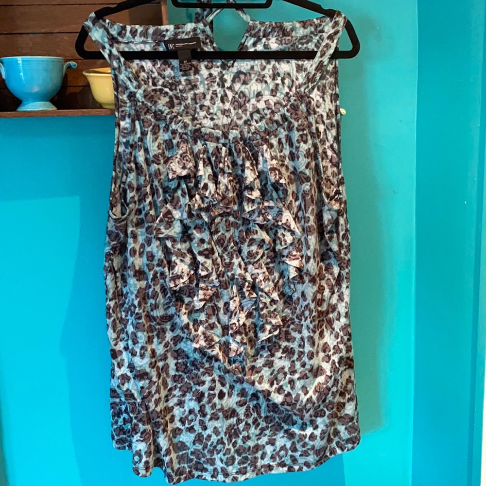 Macy’s INC brand Animal print tank with ruffles